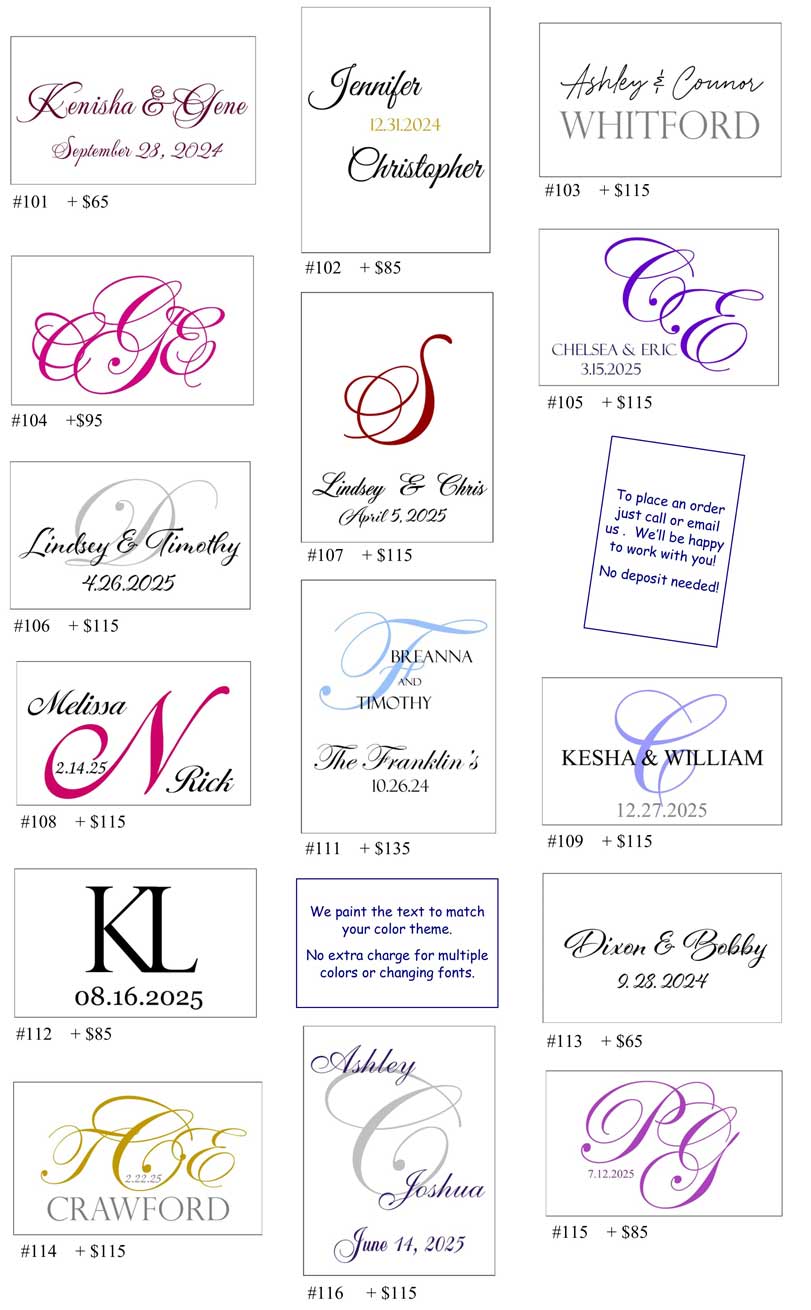 Wedding Aisle Runners - affordable, personalized real fabric runners